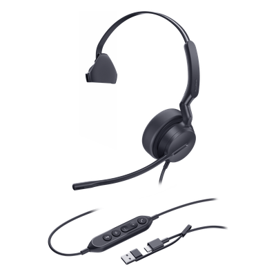 Diadema Alámbrica Yealink UH42 Mono UC con Audio HD y Conectividad USB-C/A | UH42-MONO-UC-USB-C/A