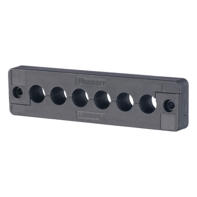 Pasacables  de 6 Orificios en Línea 4.41" X 0.67" IP65,  para Cables Terminados, Color Negro | CEST2-A6