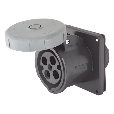 Receptáculo Pin and Sleeve Trifásico / 60 A 600 VCA 3 Fases / 3 Polos 4 Hilos / Hermético / Grado Industrial. | HUB-HBL-460-R5W