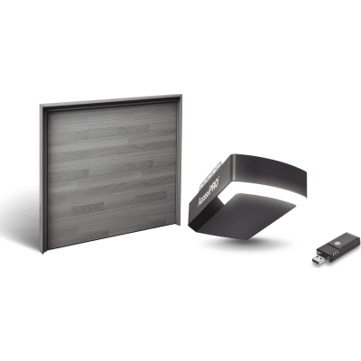 Kit Puerta de Garage 12x8 Pies / Lisa Línea Central / Color Blanco / Insulada 43 mm / Motor FS1000M 1/2 HP / Interfaz WiFi ACCESSWIFI / Incluye 3 Controles | KIT-DOOR-128CF