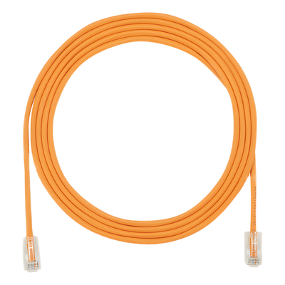Cable de Parcheo UTP Cat6A, CM/LSZH, Diámetro Reducido (28AWG), Color Naranja, 0.3 Metros (1 Pie) | UTP28X1OR