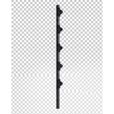 Poste de Paso / Tubo de Acero Galvanizado / Diámetro 1" / Longitud 120 cm / 5 Aisladores / Color Negro / Peso 0.9 KG | SF-POST-5B