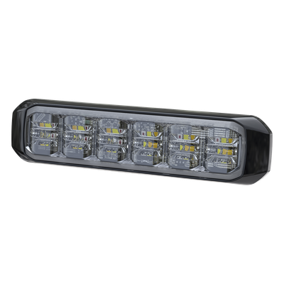Luz Auxiliar de 18 LED, Tricolor, Rojo/Blanco/Ambar, Lente Transparente, Bisel Negro, SAE | SP18RWA