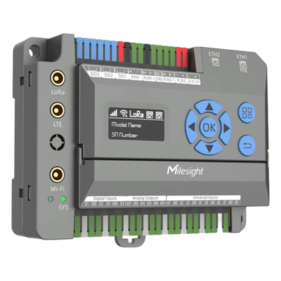 Gateway IoT LoRaWAN para Automatización de Edificios / Quad-Core 1.5 GHz / 8 Canales LoRaWAN / 2,000 Dispositivos / Edge Computing / 4G LTE / KNX + BACnet + Modbus / RS485 + M-Bus | EG71-L08GL-915M