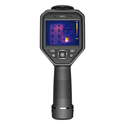 Cámara Termográfica Portátil Dual / Resolución Térmica 384 x 288 / Lente Óptico 8 Megapixel / Wi-Fi Dual Band / IP54 / Batería 5 Horas / Caída 2 m (6.56 ft) | HM-TP23-7QF/W-M31