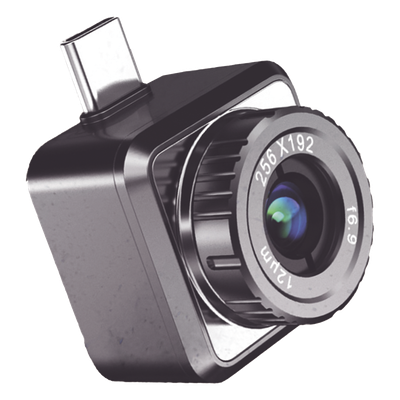 Cámara Termográfica para Smartphone / 256 × 192 / SuperIR / Enfoque Manual / -20°C a 400°C / ±2°C / USB-C y Lightning / IP40 | HM-TJ32-7RF-MINI2PLUSV2