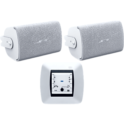 Kit de Audio Residencial | Mando Bluetooth EGI 121010H + Par de Bocinas de Superficie BOSE FS2SEW | 2+2W RMS | Blanco | IP55 | 121010H/FS2SEW