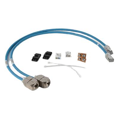 Cable Patch Cord In-Line / Cat6A / Blindado S/FTP / 0.5 m (1.6 ft) / 28 AWG / PoE Tipo 1-4 / CM/LSOH-1 / 2 Piezas | ILC-TB-0.5M06