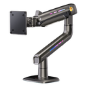 Soporte Mecánico para Monitor / 32" a 60" / Carga 2-20 kg (4.4-44 lbs) / VESA 75x75 y 100x100 mm / Iluminación RGB / Resorte de Alta Precisión / Rotación 360° | F5NB