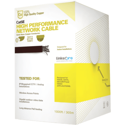Bobina de Cable UTP / Cat5e / 305 m (1000 ft) / 24 AWG / 100% Cobre / PoE / Interior / Blanco | PRO-CAT-5E-W-V2