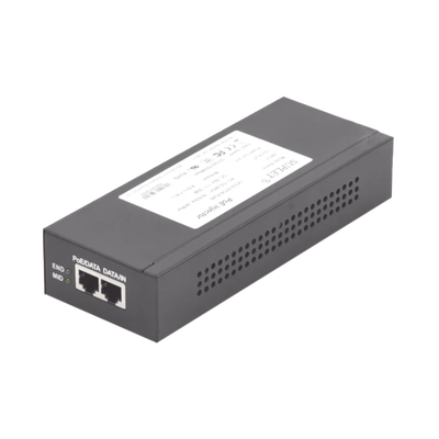 Inyector Super Hi-PoE / 56 Vcc / 60 Watts / Para Domos HIKVISION PTZ / IP (-AE / DE) / Soporta 802.3 af / at / Para Aplicaciones de CCTV | LAS60-57CN-RJ45
