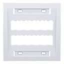 Placa de Pared Vertical / 10 Puertos Mini-Com / ABS / 4.5 x 4.5 pulg. / Blanco | CFPE10WH-2GY