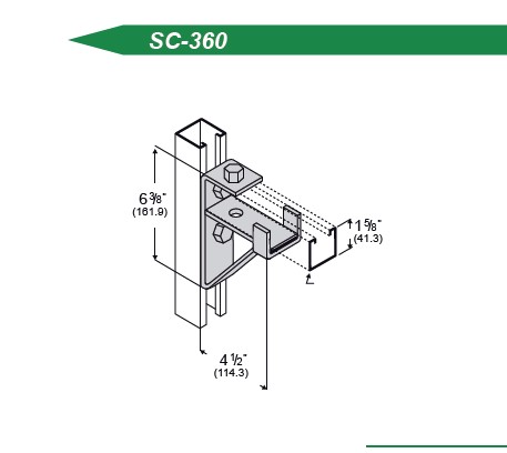 SSMELE Soporte (BRACKET) para mensula acero galvanizado MOD SC360