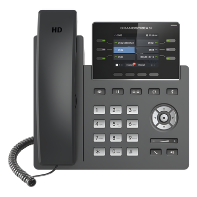 Teléfono IP / 3 Líneas SIP / 6 Cuentas / Pantalla 2.4" / PoE / Gigabit / Audio HD Opus | GRP-2613
