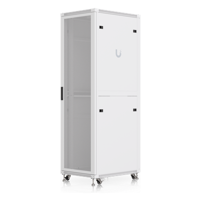 Gabinete Rack de Piso / 42U / 600 × 800 mm (23.6 x 31.5') / Carga 800 kg (1,763.7 lb) / Puerta Perforada / Ventiladores Integrados / Ruedas con Seguro | UACC-RACK-42U-800-P