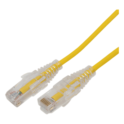 Cable de Parcheo Slim UTP / Cat6A / 3 m (9.84 ft) / 28 AWG / Amarillo / RJ45 | LP-UT6A-300-YE28