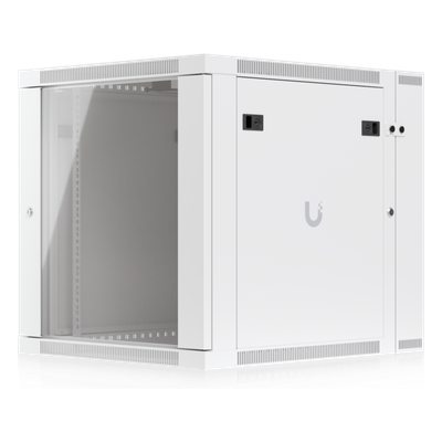 Gabinete Rack 12U / 600x703 mm / Puerta Vidrio Templado / Puerta Trasera Abatible / Paneles Laterales con Llave / Acero SPCC 1.2 mm | UACC-RACK-12U-WALL-SW-G