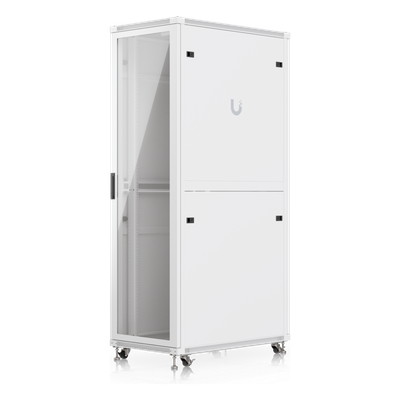 Gabinete Rack de Piso / 42U / 600 x 1000 mm (23.6 x 39.4') / Carga 800 kg (1763.7 lb) / Ventiladores con Sensor Térmico / Puerta Vidrio Templado / Ruedas Bloqueables | UACC-RACK-42U-1000-G