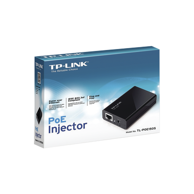 Inyector PoE (15W) / Gigabit 802.3 af / 2 puerto 10/100/1000 Mbps / Plug and Play | TL-POE150S