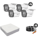 Kit TurboHD 1080p Lite / DVR 4 Canales / 4 Cámaras Bala 2 Megapixel ColorVu / Fuente de Poder / Accesorios de instalación | B8-KIT-CV