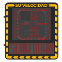 Radar Medidor de Velocidad / Detección 100 m (328.1 ft) / 32 Objetivos / 3 Carriles / Pantalla LED 3000 cd/m² / IP66 / Ethernet | YJP7681-188-RR