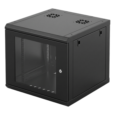 Gabinete de Pared / 6U Rack 19 in / Profundidad 635 mm (2.08 ft) / Cristal Templado / Carga 100 kg / Acero Reforzado | SR-19-06-GN3G