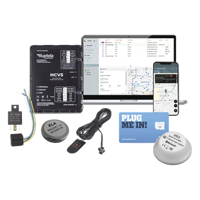 Kit Localizador 4G LTE / Anti-Jammer Ajustable / CAN Bus FMS-J1708-J1939 / Bluetooth / RS232 / Paro de Motor / SOS / Relay / SIM con Datos 1 Mes | HCV5KITMAG