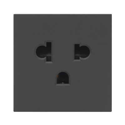 Módulo para Tomacorriente Euroamericano / Color Negro / 45x45 mm (1.77 x 1.77 pulgadas) / Compatible con Torres y Cajas para Escritorio | SM-TCEA-N