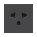 Módulo para Tomacorriente Euroamericano / Color Negro / 45x45 mm (1.77 x 1.77 pulgadas) / Compatible con Torres y Cajas para Escritorio | SM-TCEA-N