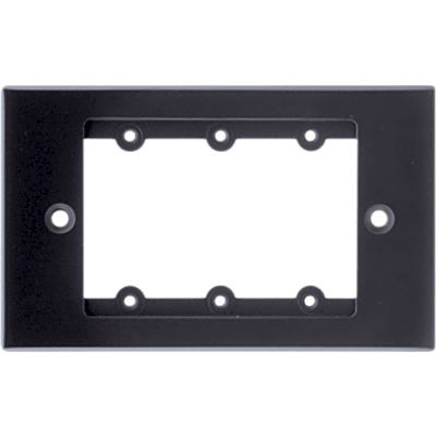 Frame para Wall Plate / 1 Gang / Metal / Montaje al Ras / 3 Inserciones USA / Negro | FRAME-1G/US(B)
