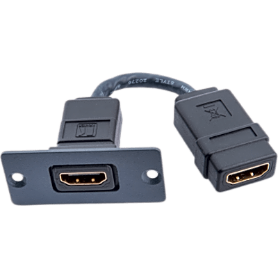 Wall Plate Inserción HDMI / Espacio Simple / Conexión Frontal y Trasera / Diseño Pasivo / 5.05 x 5.80 x 2.34 cm | W-H(W-HDMI)(B)