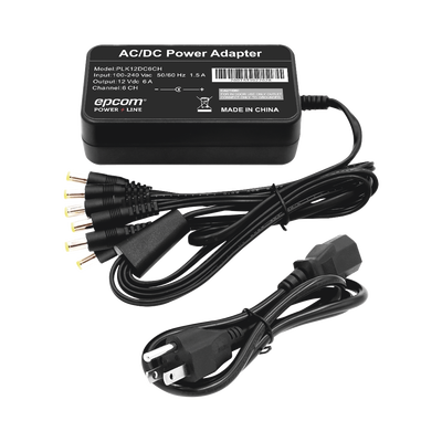 Fuente de Poder de 6 Salidas tipo Jack Macho de 12 Vcc / 6 Amper | PLK12DC6CH