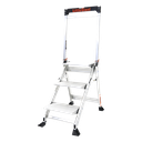 Escalera de Tijera / 3 Peldaños Jumbo / Altura 0.67 m (2.2 ft) / Capacidad 170 kg (375 lbs) / Barra Anti-caídas / Almohadillas Antideslizantes | JUMBO-STEP-3WHR