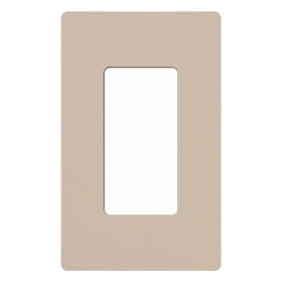 Placa de Pared / 1 Espacio / Diseño sin Tornillos / Perfil 7.6 mm / Acabado Satinado Taupe / Compatible con Controles Designer | SC1TP