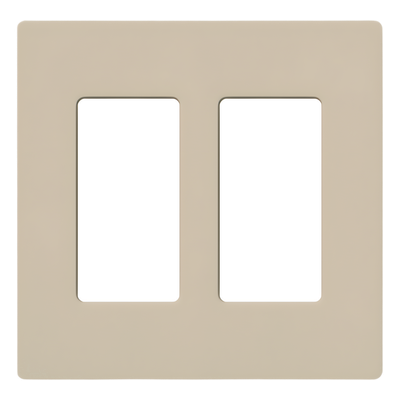 Placa de Pared / 2 Espacios / Diseño sin Tornillos Visibles / Acabado Satinado Taupe / Perfil 7.6 mm | SC2TP