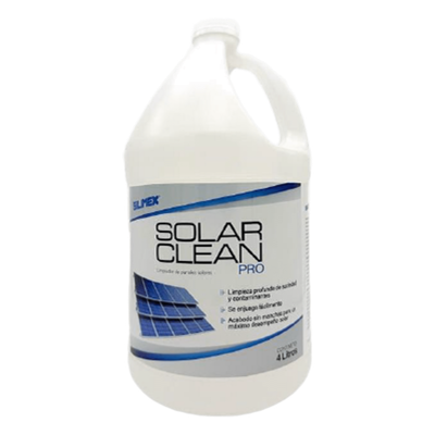 Limpiador para Paneles Solares / Sin Enjuague / pH Neutro 7 / Concentrado 25:1 / 4 Litros / Hasta 100 Litros de Solución | SOLAR-CLEAN-PRO