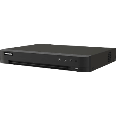 DVR 16 Canales TURBOHD + 16 Canales IP / 8 Megapixel (4K) / Audio Bidireccional / GUANLAN / Reconocimiento Facial / ACUSEARCH / 2 Bahias de Disco Duro / Salida de Video en 4K / H.265+ | DS-7216HUHI-S2/XT