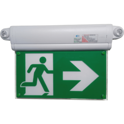 Letrero de Salida con Luz de Emergencia / Borde Iluminado con LEDs Blancos / Pictograma Intercambiable / Montaje Pared-Techo-Lateral / 2 Horas Autonomía | SF-S4880CTW
