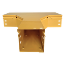 Charola T Horizontal para Fibra Óptica / Aluminio 4" x 4" / Radio de Curvatura 8" / Recubrimiento Epóxico Amarillo / Incluye Tapa y Accesorios | CHFBTH4X4R8EPK