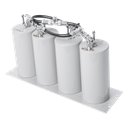 Duplexer Pasa Banda-Rechazo de Banda / 400-470 MHz / 4 Cavidades 4" Diámetro / 5 MHz Separación / 250 W / N Hembra / 19" Panel | TPRD-4544