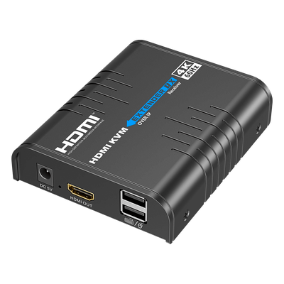 Receptor KVM HDMI / 4K 60 Hz / Extensión 120 m (393.7 ft) / 18 Gbps / IPColor Stream / USB HID / HDCP 2.2 | TT473KVMRX