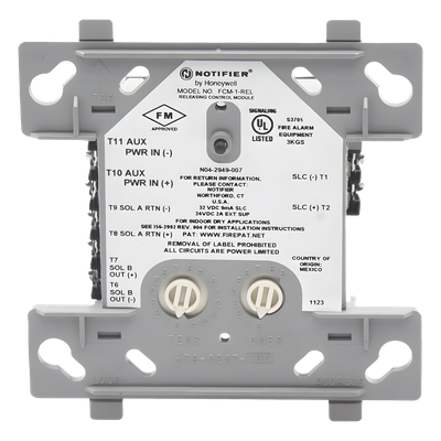 Módulo de Control de Descarga Direccionable / Protocolo Redundante / 24 VDC / Clase A o B / Supervisión de Solenoide | FCM-1-REL