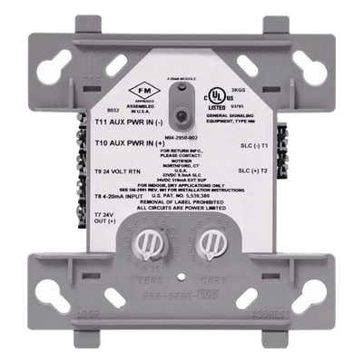 Módulo de Entrada Analógica Direccionable / Conversión 4-20 mA / Tecnología FlashScan / 2 o 3 Hilos / Compatible con Panel NFS2-3030 | FMM-4-20