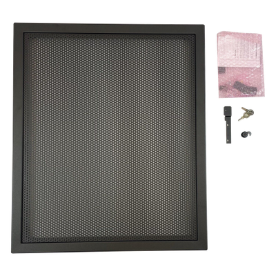 Puerta Ventilada para Gabinete / Acero Calibre 16 / Tamaño B 2 Niveles / Bisagra Reversible 180° / 61.28 cm x 72.71 cm / Color Negro | EQDR-B4
