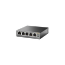 Switch PoE no Administrable de escritorio / 5 puertos 10/100 Mbps / 4 puertos PoE af/at / Presupuesto 67 W / Modo Extensor hasta 250 m / Calidad video prioritaria | TL-SF1005P