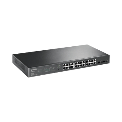 Switch PoE JetStream SDN Administrable 24 puertos 10/100/1000 Mbps + 4 puertos SFP, 24 puertos PoE, 250W, administración centralizada OMADA SDN | TL-SG2428P