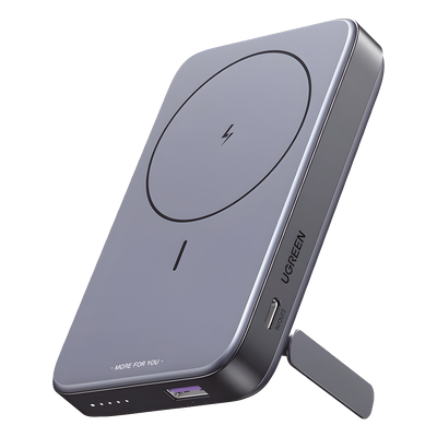 Power Bank MagSafe de 10000mAh NEXODE | 20W | 1 USB-C | 1 USB-A | Carga Rápida bidireccional | Soporta modo Standby | Soporte Plegable |  Ultra Delgado | Ultra ligero | Compatible con iPhone 15/14/13/12 | Color Gris. | 15086B