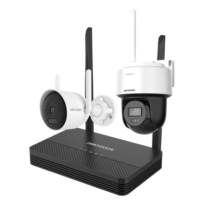 Kit de Videovigilancia IP Inalámbrico / 4 Megapixel / NVS 4 Canales / 2 Cámaras Wi-Fi / Dual Light / Audio Bidireccional / IP66 / Micro SD 512 GB | NKS424WBPH