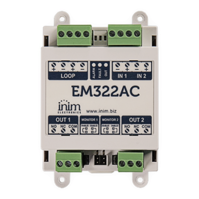 Módulo de Control / 2 Entradas Supervisadas / 2 Salidas de Relé 230 VCA / LoopMap / Autodireccionamiento 240 Direcciones / EN54-17 y EN54-18 | EM322AC