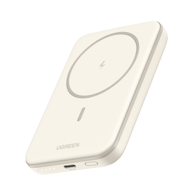 Power Bank MagSafe de 5000mAh | 15W | Carga Inalámbrica y por Cable USB-C | Sistema de Protección Inteligente | Tecnología de Carga Rápida | Ultra Delgado | Ultra ligero | Compatible con iPhone 15/14/13/12 | Color Beige. | 25207B
